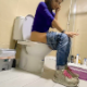 A pretty Hispanic girl sits on a toilet, pisses, lights a cigarette, grunts repeatedly and takes a shit with audible plops. She wipes her ass when finished. Presented in 720P HD. About 5.5 minutes.